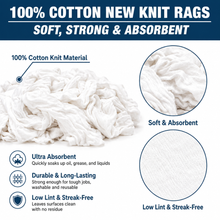 Load image into Gallery viewer, 100% Cotton White Knit Cleaning Rags – New Material