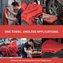 Load image into Gallery viewer, New Red Shop Towels - Reusable Cleaning Rags
